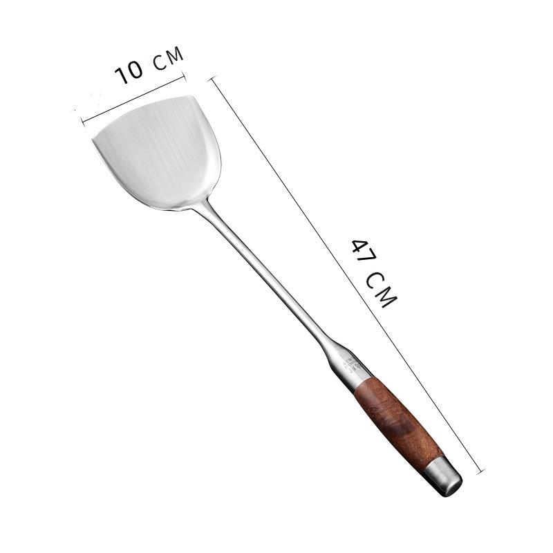 Long Handle Soup Ladle Spoon Turner Stainless Steel Rosewood Spatula Sauces Spoon Kitchen Cooking Utensils Tool wood wok spatula