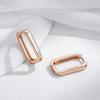 Fashion Glossy  Rose Gold Square Hoop Earrings For Women Natural Zircon Accessories High Quality Daily Fine Jewelry