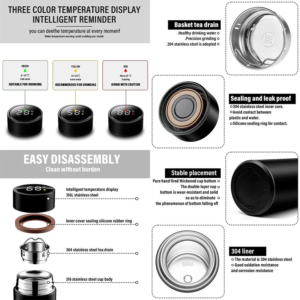 Car Sticker Tesla Commercial Stainless Steel Temperature Control Intelligent Insulated Cup For Tesla Model 3 Y S X Roadster Jugu