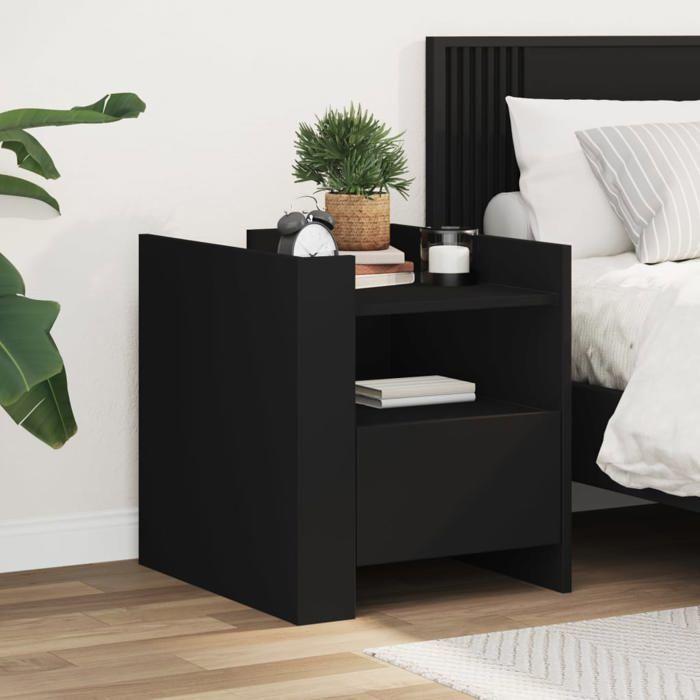 VidaXL Bedside Table Black 45x50x50 Cm Engineered Wood, Bedside Cabinet, Side Table, Bed Cabinet, Cabinet of 848277