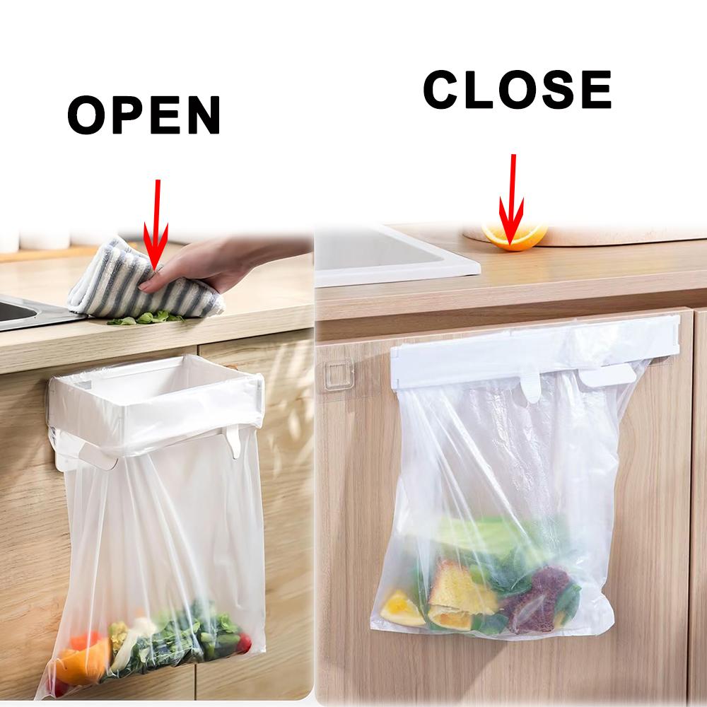 Foldable Trash Rack Kitchen Trash Organizer Multifunctional Portable Hanging Trash Holder Garbage Bag Holder ,bathroom Shelf, Toilet Trash Can