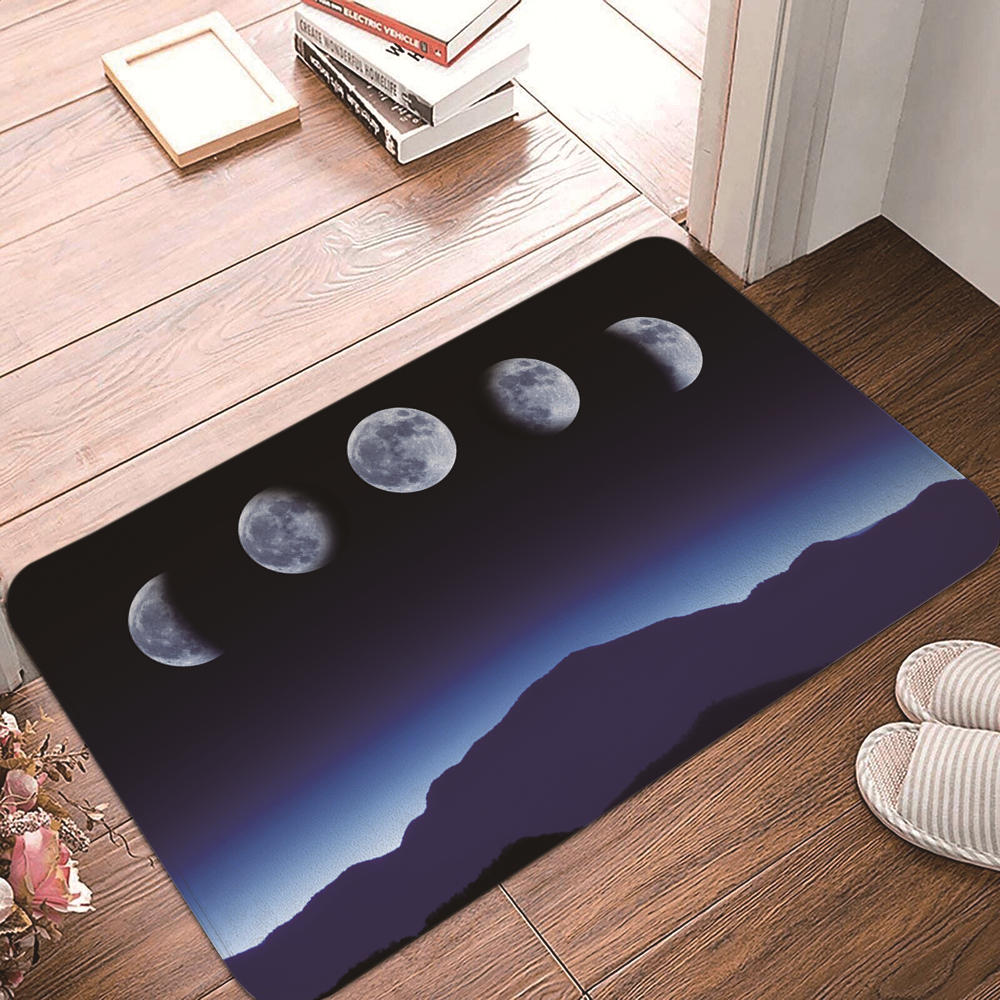 Non-slip Rug Washable Lunar Eclipse Printed Entrance Door Mat Simple Living Room Bedroom Kitchen Rug