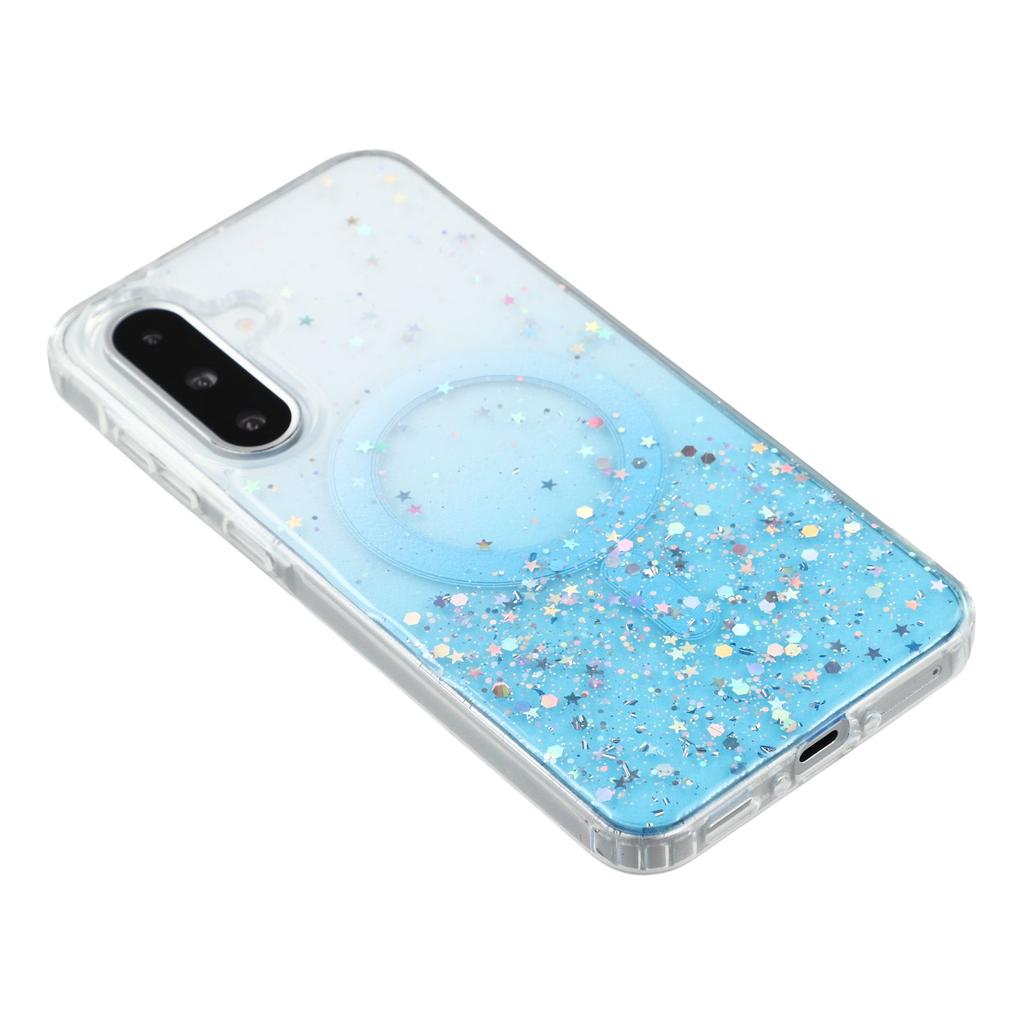 For Samsung Galaxy A56 5G Case Compatible with MagSafe Sparkle Epoxy TPU+Acrylic Phone Cover