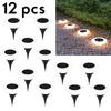 1~12PCs Solar Ground Lights LED Waterproof Outdoor Landscape Light Garden Lawn Lamp Garden Pathway Yard Deck Camping Decor