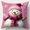 Merry Christmas decoration pillow cover red pink Snowman fawn pattern living room sofa cushion cover room home decoration