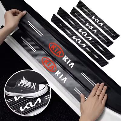 Car Stickers Anti Scratch Door Sill Strip Carbon Fiber Threshold For Morning Picanto Rio Stonic Sportage Ceed Optima Forte 5