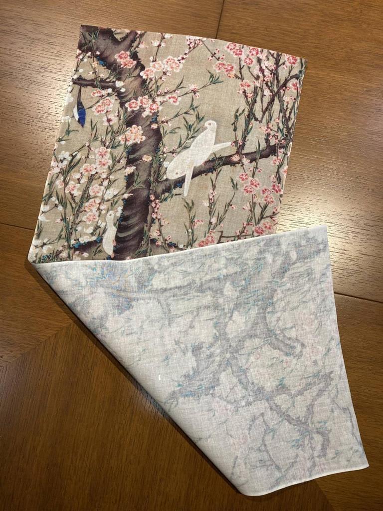 Ukiyo-e hand towel with peach blossoms and small birds by Ito Jakuchu from all over the world