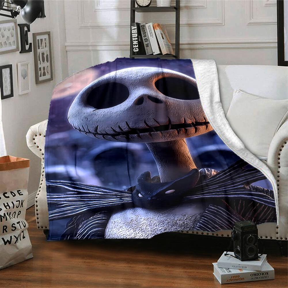 Jack Skellington Blanket Soft Warm Cozy Suitable for Chair Couch Sofa for All Seasons Digital Print Best Holiday Gift for Friends Family