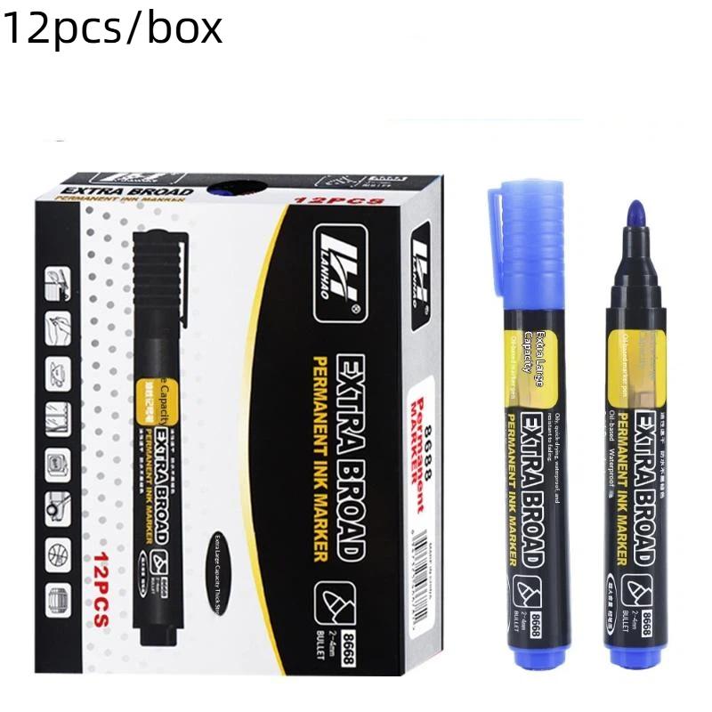 Hot Sale 12pcs Large-Capacity Marker,2-4mm Nib,Permanent Markers,Quick Drying,Logistics Marker Pen Courier Box Marker Pen