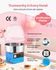 Electric Cotton Candy Machine, 1000W Electric Floss Maker With Cover, Commercial Cotton Candy Machine w/Stainless Steel Bowl & Sugar Scoop, Ideal for