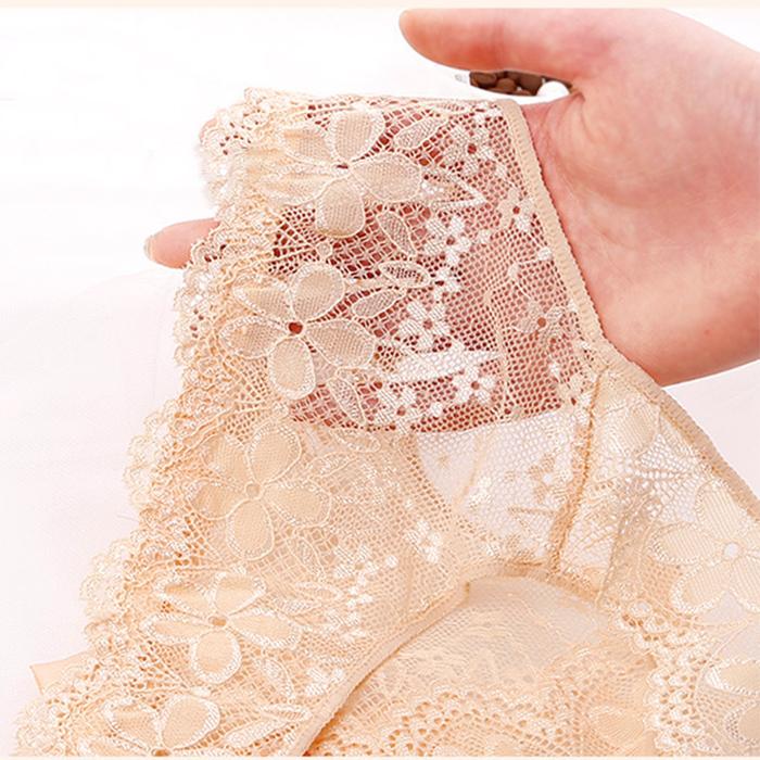 Floral Lace Panties for Women Open Crotch Free To Take Off Underwear Briefs Bow Tie Temptation Sexy Lingerie
