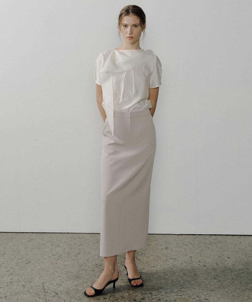 OCTETTE Mousse Wrinkle Blouse_Cream