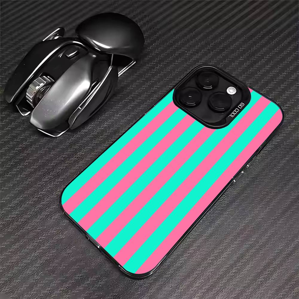 Colorful Striped Phone Case For iPhone 17 16 15 14 13 12 11 Pro Max XS Max 7 8 Plus Shockproof Silicone Matte Cover