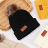 Kids Winter Warm Fur Pom Bobble Toddler Beanie Knitted Hat Baby Cap Hemming Hat