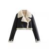 Frauen Fashion Solid Front Zipper Jacken Vintage Revers Neck Long Sleeves Weibliche Chic Dame Outfits