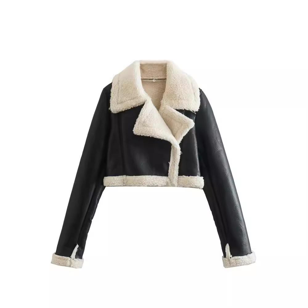 Frauen Fashion Solid Front Zipper Jacken Vintage Revers Neck Long Sleeves Weibliche Chic Dame Outfits
