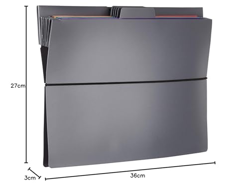 AmazonBasics Dokumenten-Organizer, A4-Ordner, 6 Fächer, Wandtasche, Haken zum Aufhängen, mehrfarbig