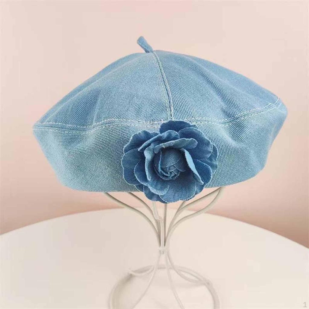 Hat Women Denim Cap Painter Beanie Headwear Comfortable Adjustable Drawstring Artistic