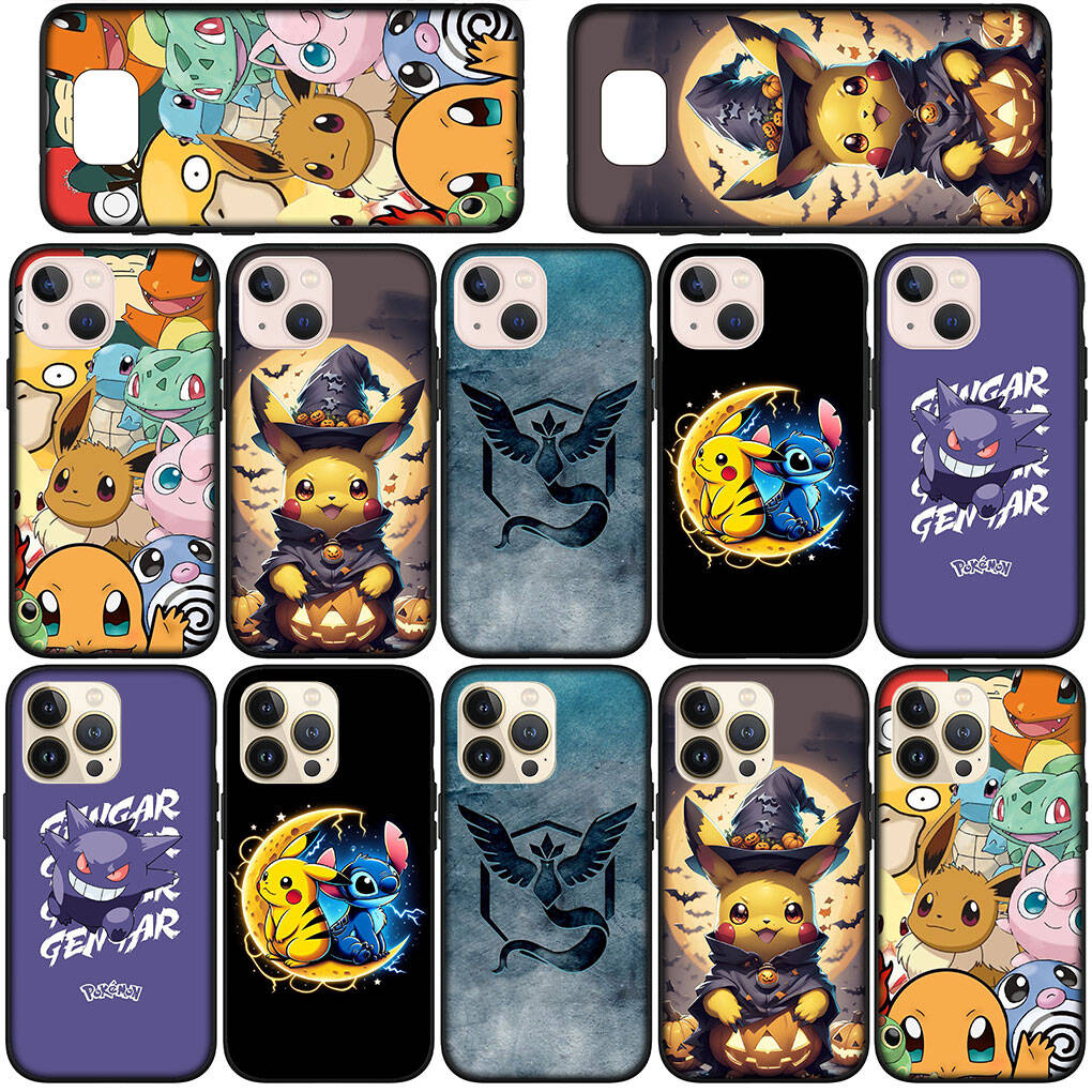 Handyhülle für Samsung Galaxy S25 S23 S22 S24 Ultra FE Plus A05 A06 A15 A16 A36 A37 A35 A52 A54 A55 A56 A57 A25 A53 A17 Anime Pokemon GO Pikachu Hülle