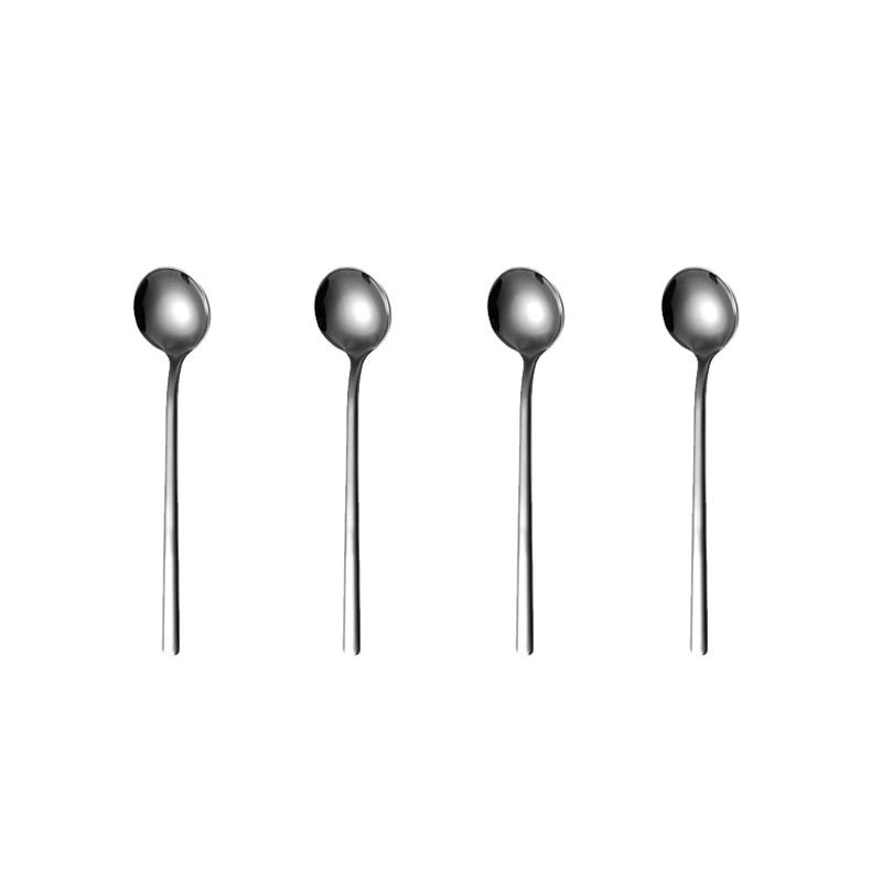 4Pcs Mini Teaspoon Set 18/8 Stainless Steel Gold Tea Spoon Small Silver Dessert Scoop Mirror Polished Tableware For Party