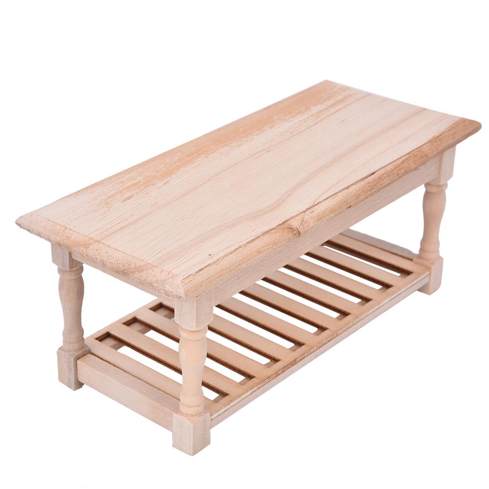 

1:12 Mini Doll House Accessories Dollhouse Photography Scene Props Wood Color Coffee TableWood Color