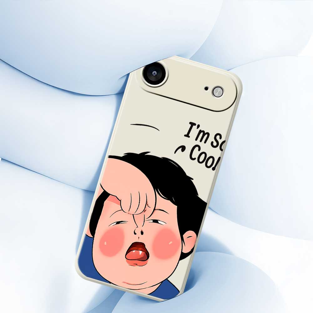 Für iPhone 17 Air Hülle Grimassen Kinder Muster Druck Gerade Kante TPU Handy Rückseite