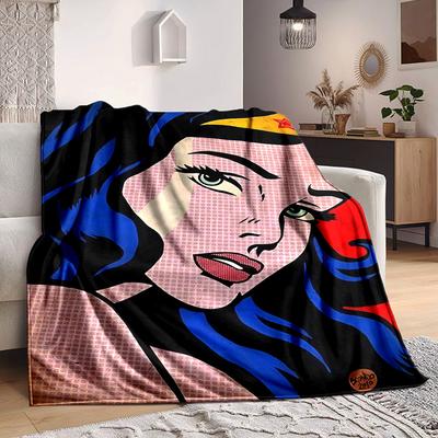 1 st Wonder Woman filt Polyesterfiber, Komfort för alla säsonger för soffa, säng, kontor, bil, camping Perfekt heminredning & present, Kontorskomfort