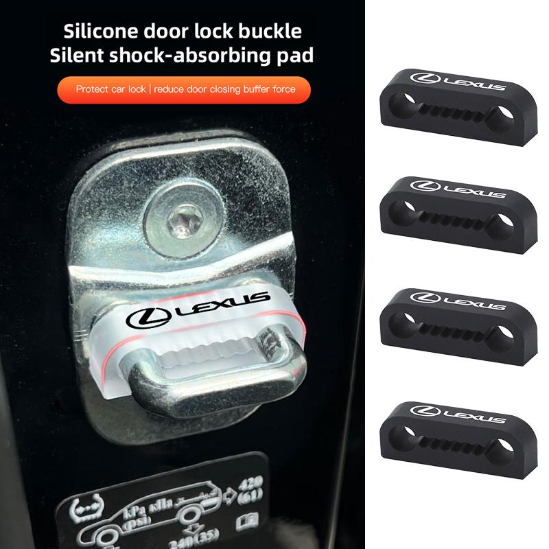 NOIS8 4Pcs Car Door Lock Shock Pad Silicone Protection Cover Valve Cap For Lexus ES LM GS IS NX RX LX RZ CT IS250 IS430 RX300 ES300H
