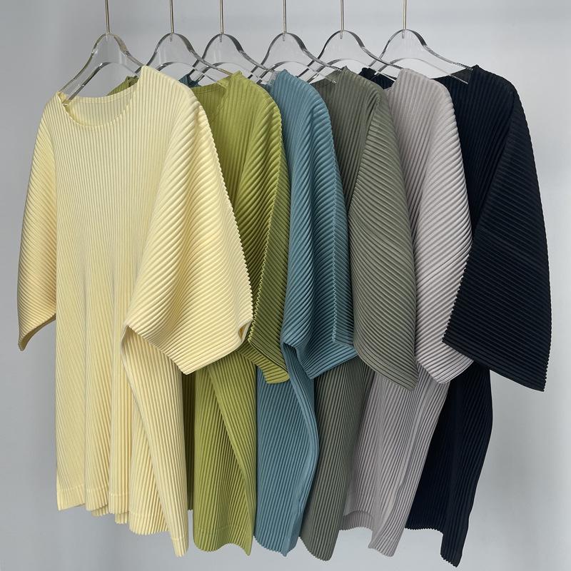 Men's Pleated Japanese Trend Short-sleeve T-shirt
