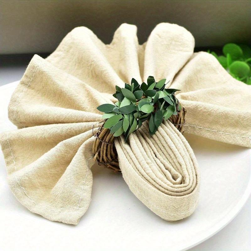 Simulated Rattan Napkin Ring, Napkin Rings for Nautical Theme Table Decor, Perfect for Parties, Weddings, Birthdays & Dining Ambiance