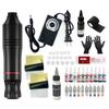 Beginner Self-Study Tattoo Kit with Motor Pen and Needles - Black Robert