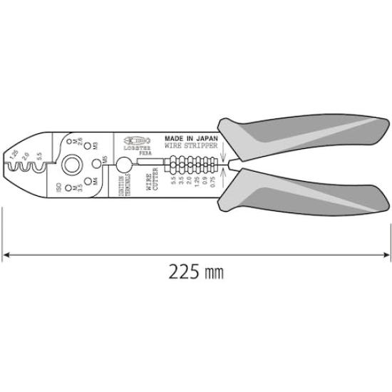 Lobtex Elektrische Crimpzange für unisolierte Crimpklemmen FK3A Werkzeug, (PB) Ärmel,