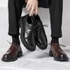 Business Casual Leather Shoes, Spring-autumn Formal Business British Style Leather Shoes, Low-top Casual Lace-up Leather Shoes