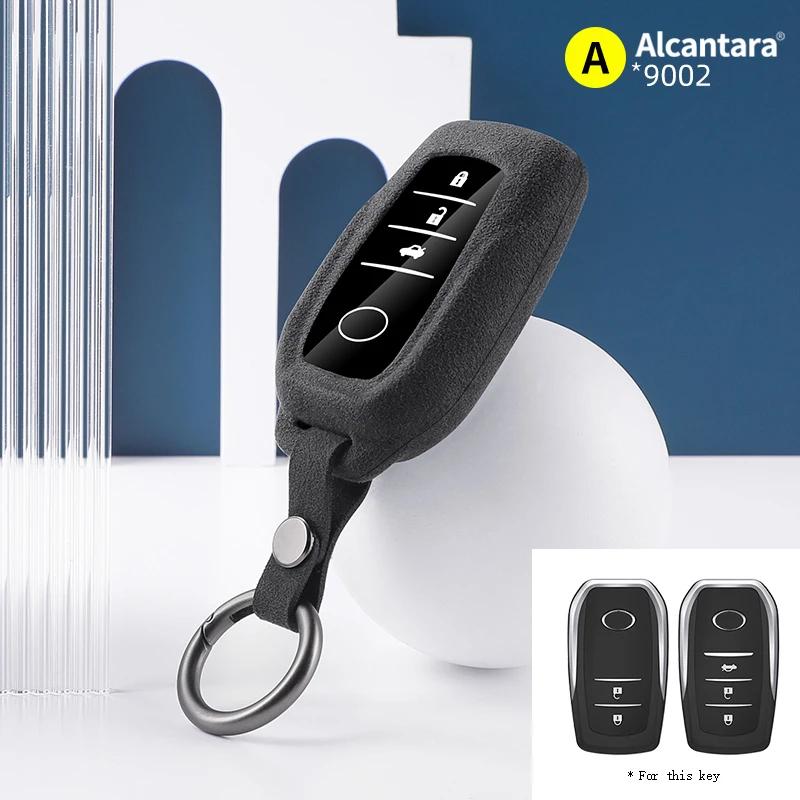 Alcantara Suede Remote Car Key Shell Case Coverk For Toyota Prado Crown Camry Corolla Sienna Highlander RAV4