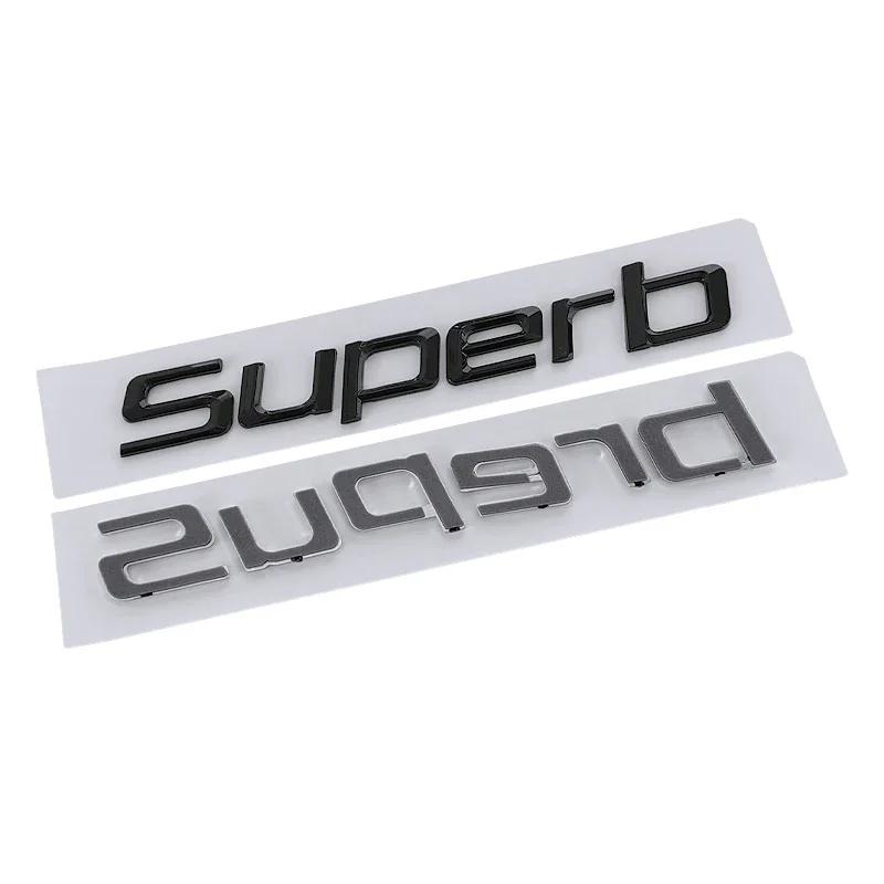 Car Trunk Sticker Emblem Exterior for Skoda Superb Octavia 2023 2024 Letter Badge Rear Decals Auto Modification Accessories