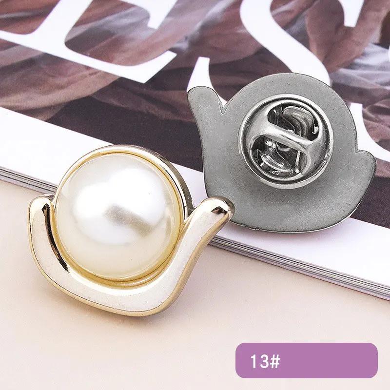 5Pcs No Sew Button Pins Cover Up Buttons Women Shirt Brooch Buttons Detachable Buttons Pins For Clothes Shirt Sweater Decor