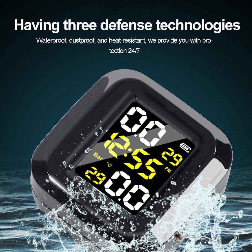 Motorcycle Tire Pressure Monitor Digital Display 2 Wheel Tyre External Sensor Motorcycle TMPS Wireless Tire Pressure Detector