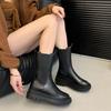 Martin boots women's autumn 2025 new British style mid-boots thick-soled Cheshire short boots ins trendy smoke boots