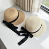Large Brim Sun Hat Children'S Summer French Elegant Bow Webbing Straw Hat Versatile Sunscreen Visor
