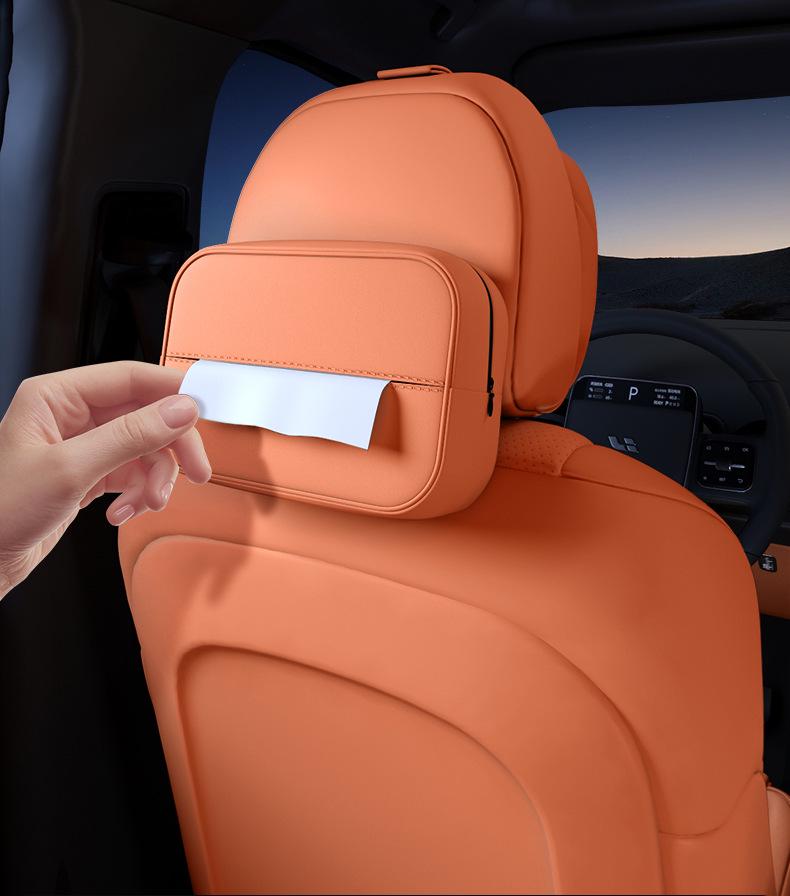 E5 PLUS Blue Electric Car Tissue Box: Model 26 Seat Backrest Hanging Bag Accessory.
