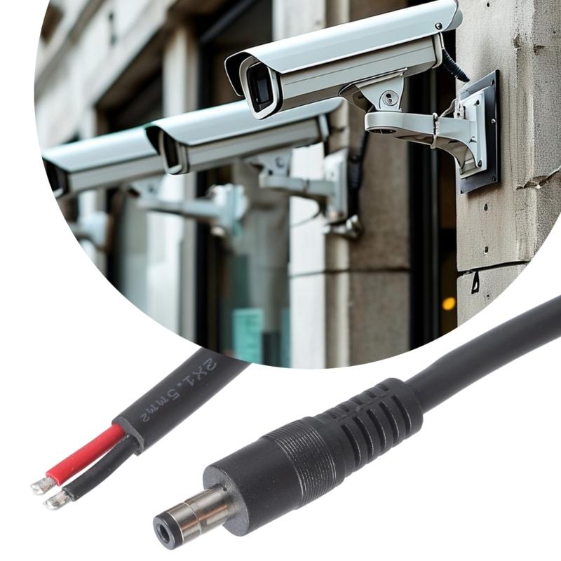 5.5x2.5mm Single Male with Pigtail Bare Wire Open End Power Cord Bare Connector for CCTV Camera DVR LED Strips