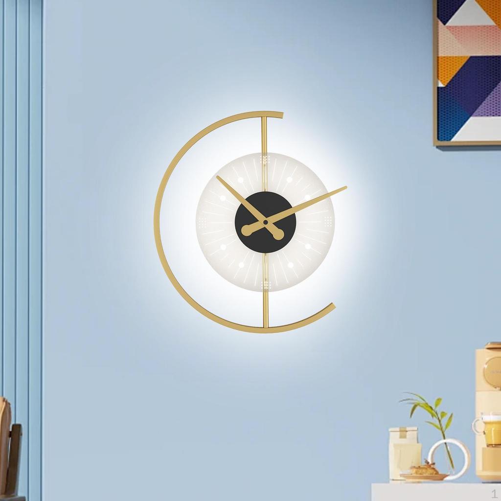 Art Clock Wall Lamp LED Light Decorative Creative Shape Sconces for Study Office