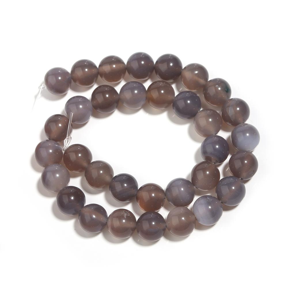 4/6/8/10/12/14mm Natural Gray Agates Stone Beads Round Loose Gemstone Beads For Jewelry Making DIY Bracelets Necklace Accesorios
