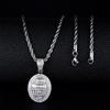 Retro Oval Zirkonia Diamantbesetzter Hip Hop Anhänger Halskette