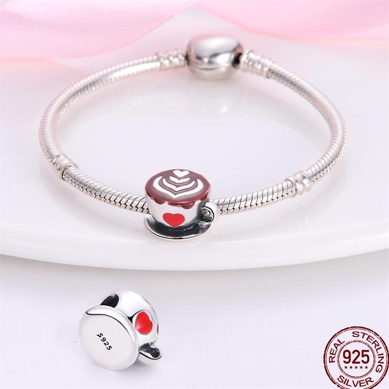 Copper Dessert Afternoon Tea Series Pink Zircon Sweets Playground Series Suitable Fit Pan Original Bracelet Diy