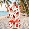 Jolly Santa Claus  (1) Custom Name Beach Towel Large Towel for Beach Pool Swimming Vacation Travel Gift