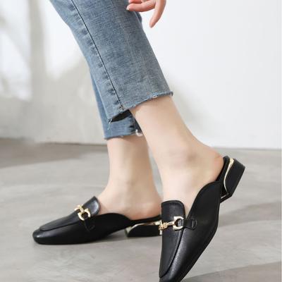 2025 Spring Slippers Women's Flat-bottomed Half-bag Tow Bag Head Sandals 708-2 Flat-bottomed Bag Head Women's Shoes