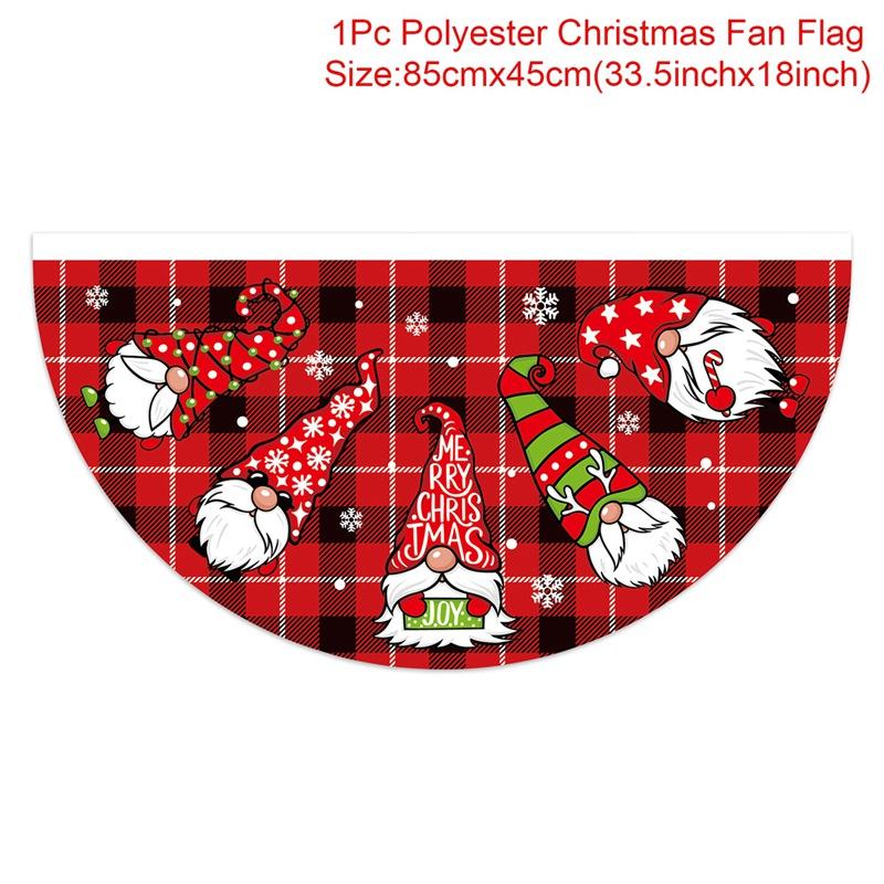 Christmas Outdoor Fan-shaped Flag Banner Christmas Decor for Home 2025 Cristmas Drop Ornament Xmas Navidad Gift New Year 2025
