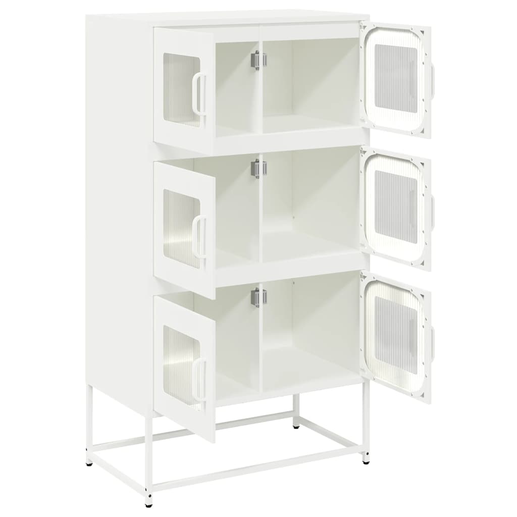 Highboard White 68 X 39 X 123 Cm Steel
