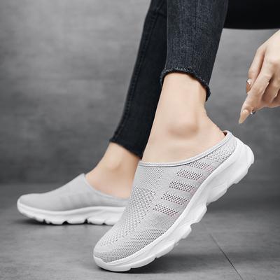 Women Half Slippers  Summer Breathable Mesh Home Casual Sports Soft Bottom Lightweight Platform Single Shoes Women
